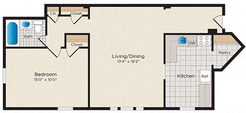 a floor plan of a house with a garage and a kitchen and a living room